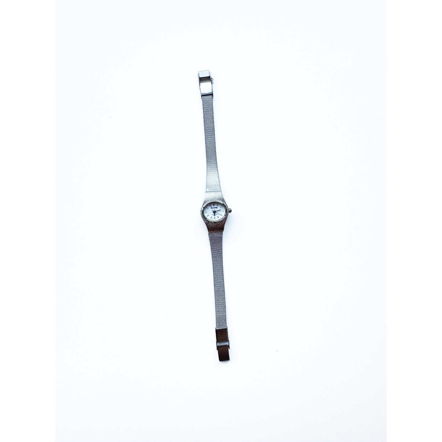 Vintage Silver Watch with White Face l Activa