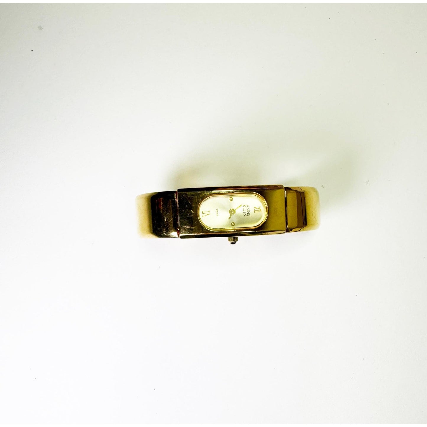 Vintage Small Gold Watch with Rectangular Face | Anne Klein