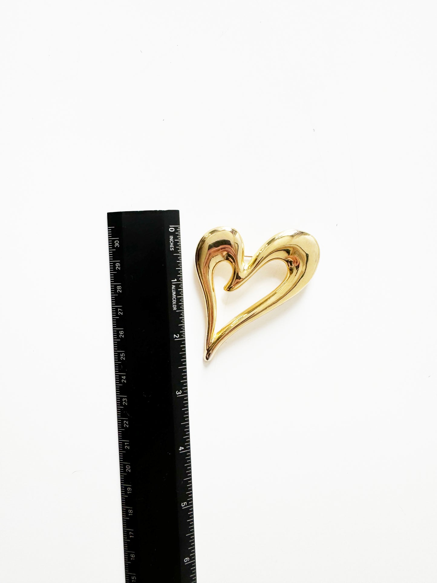 Vintage Gold Heart Brooch