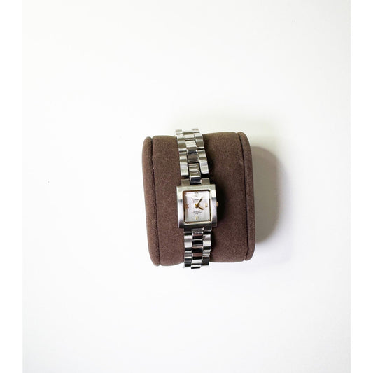 Vintage Two Tone Silver Watch with Square Face Details l Anne Klein