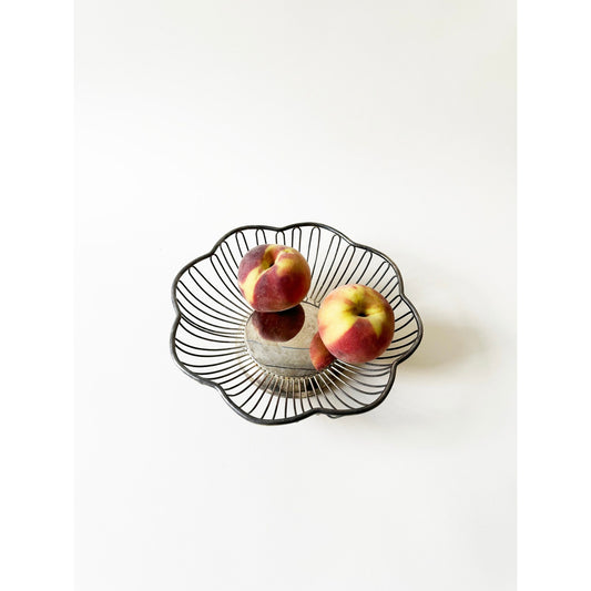 Vintage Silver Wavy Fruit Bowl