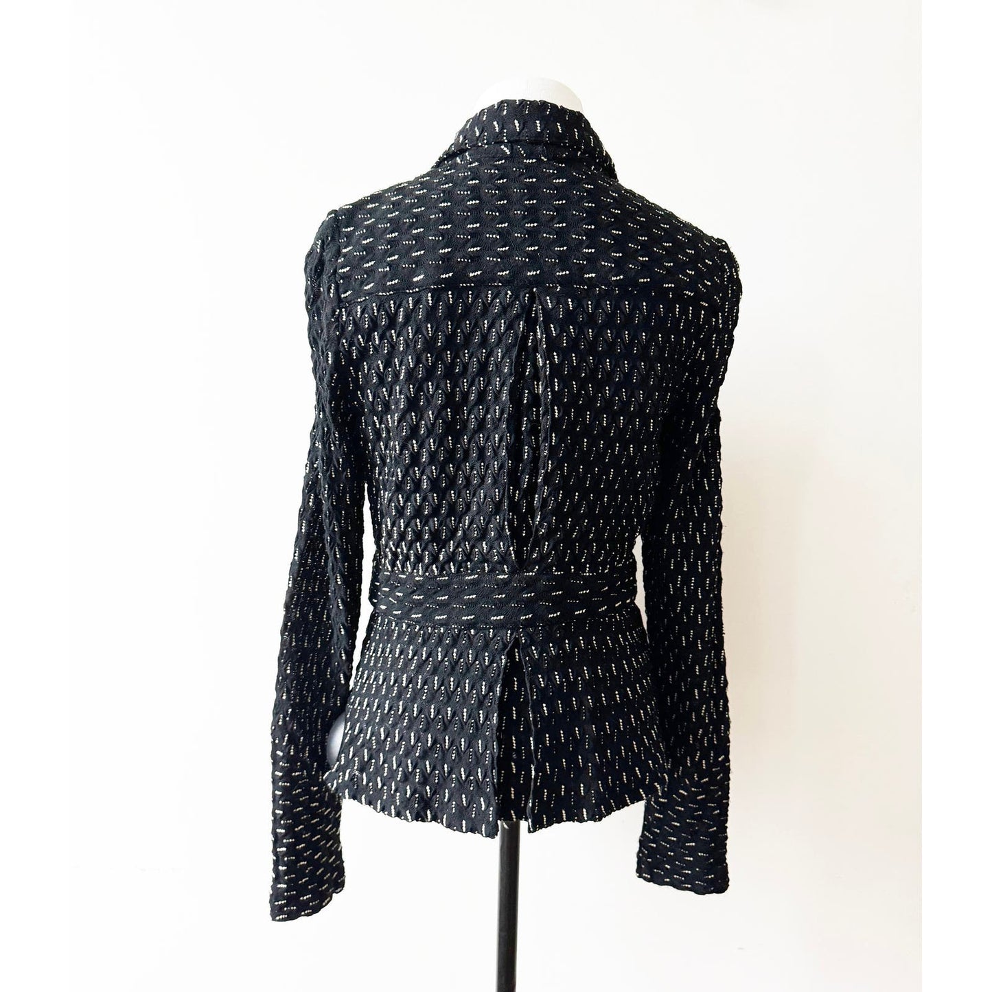 Y2k ANNA SUI Black Knit Blazer with White Details | Size US 4