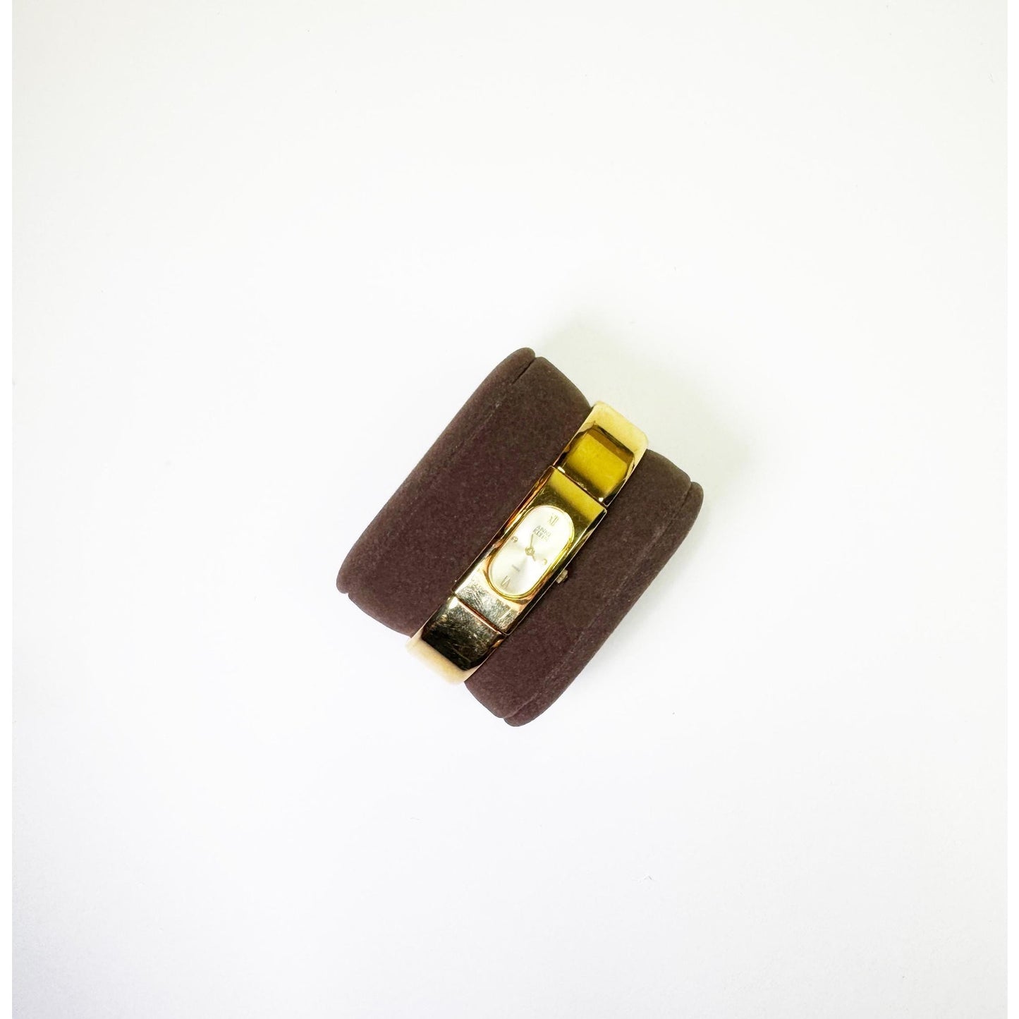 Vintage Small Gold Watch with Rectangular Face | Anne Klein