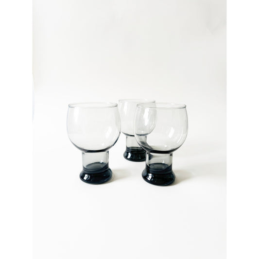 Vintage Grey Glasses - Set of 3