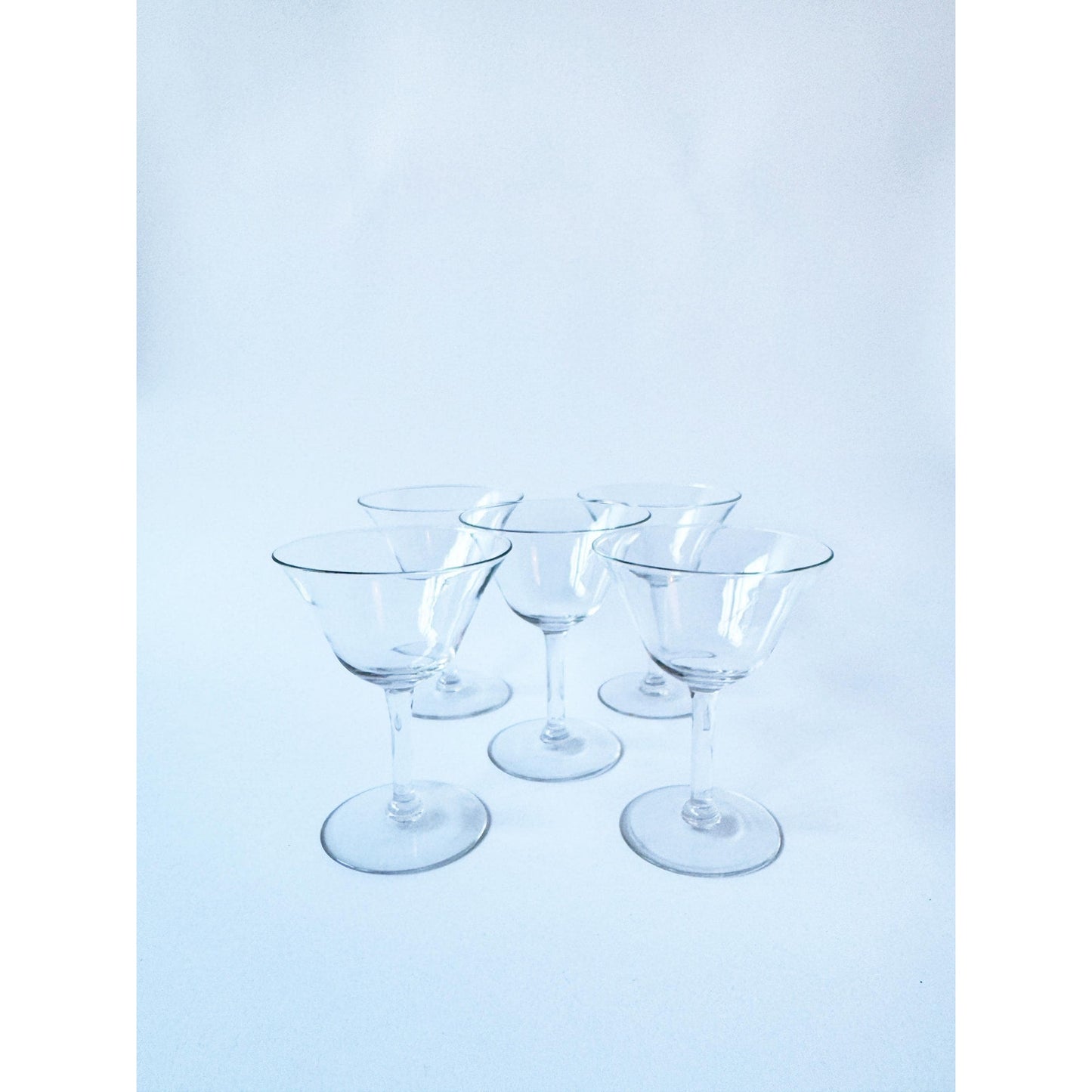 Vintage Clear Petite Light Drinkware Set of 5 | Clear Light Classic Glasses