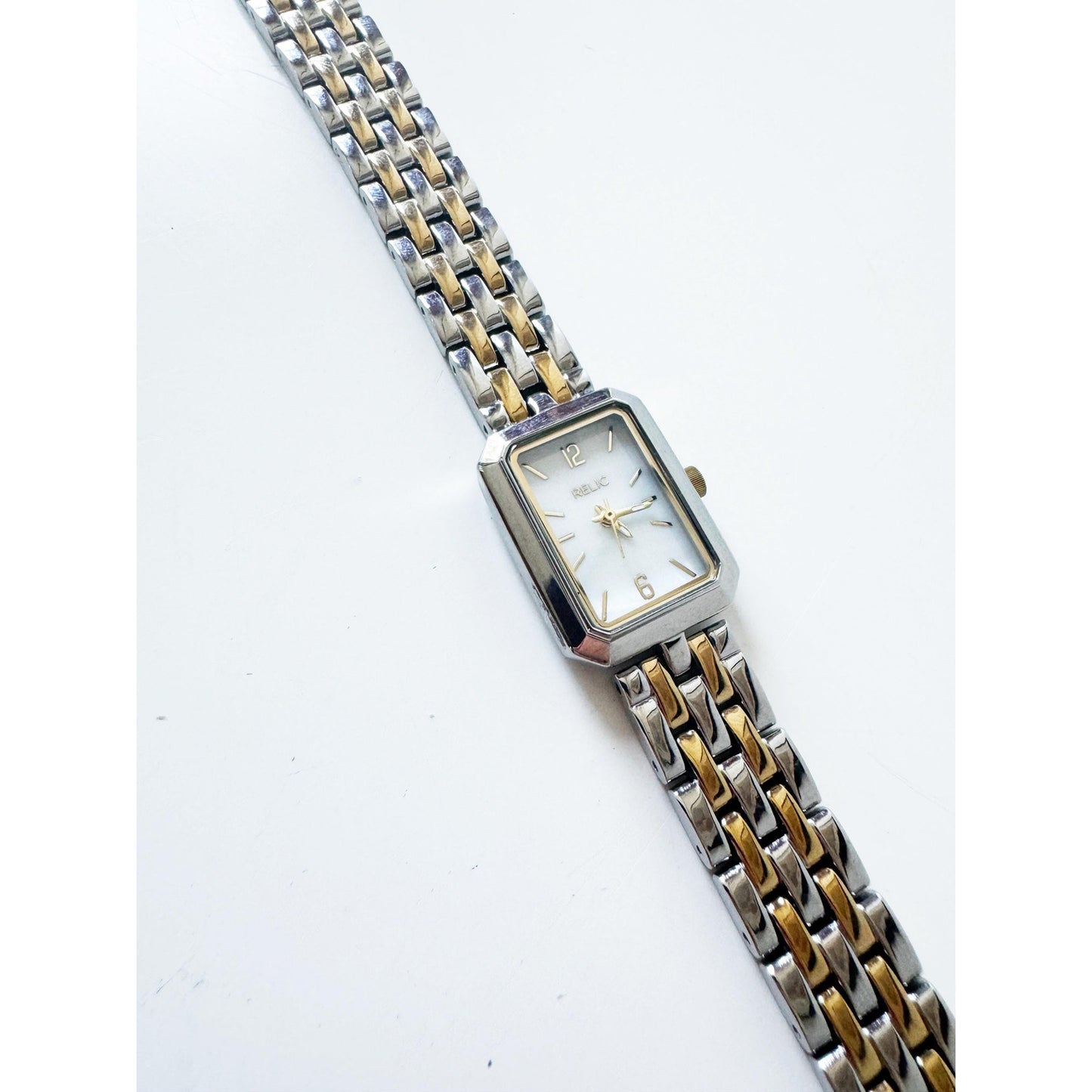 Vintage Two Tone Watch with Rectangular Face l Relic