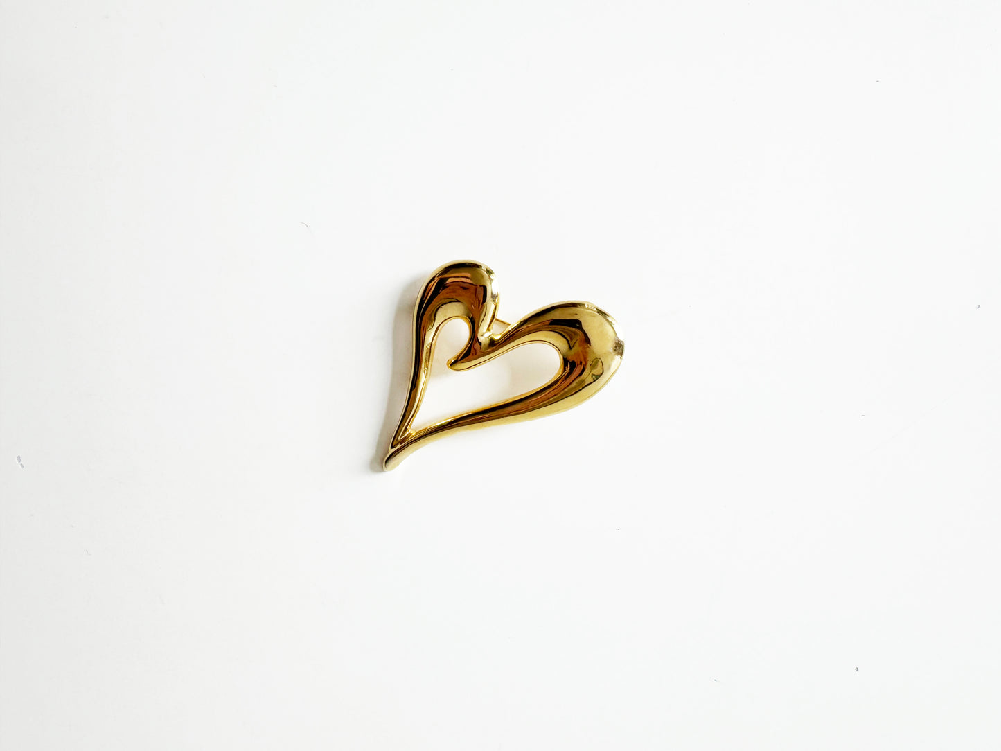 Vintage Gold Heart Brooch