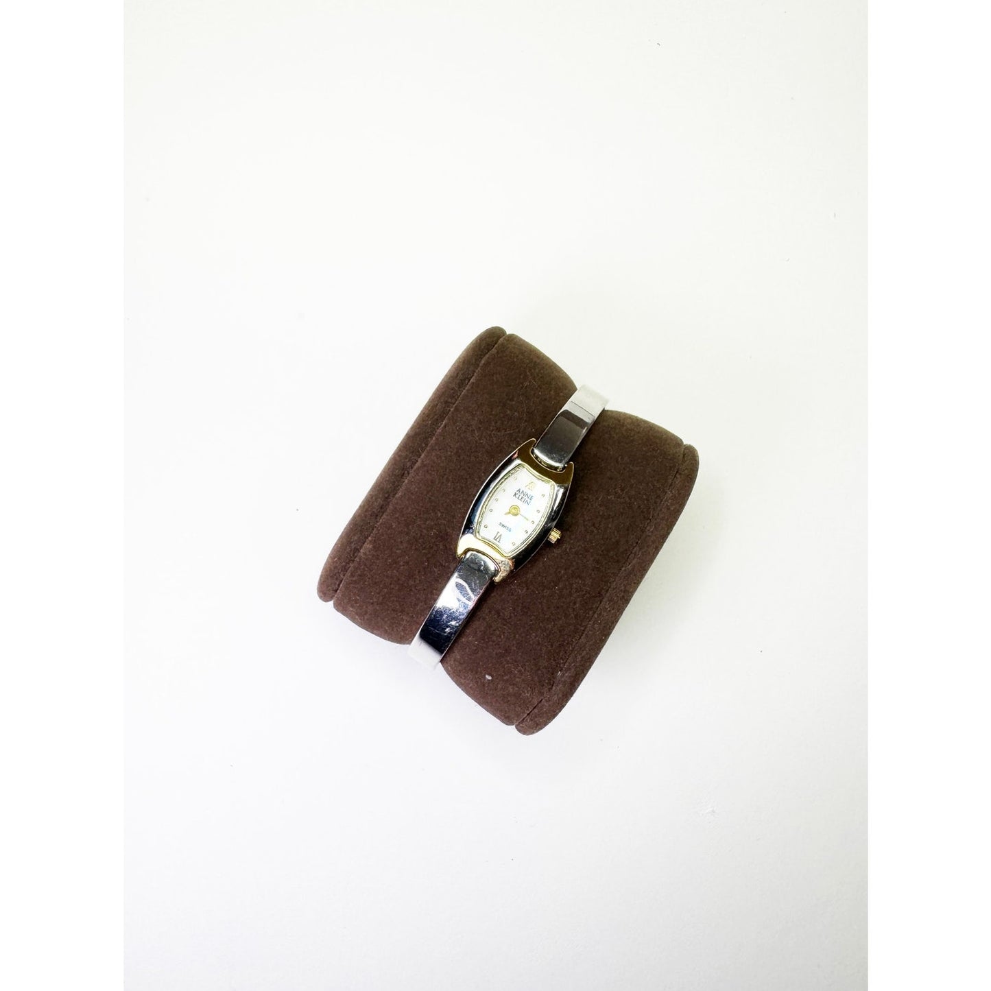 Vintage Mini Two Tone Watch Bracelet Band Face l Anna Klein