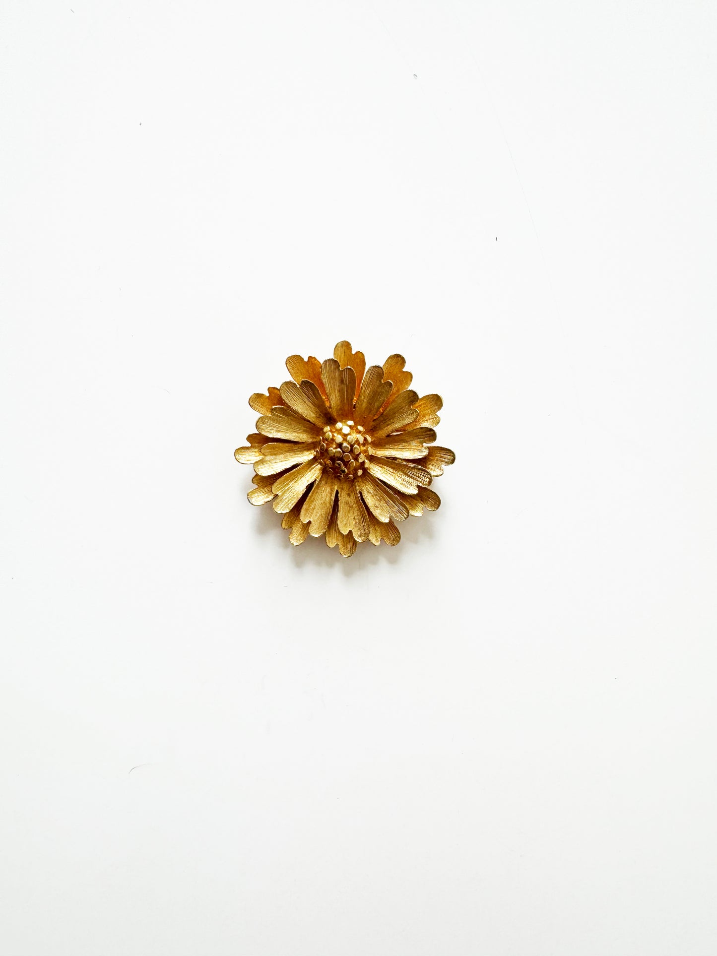 Vintage Gold Large Flower Brooch