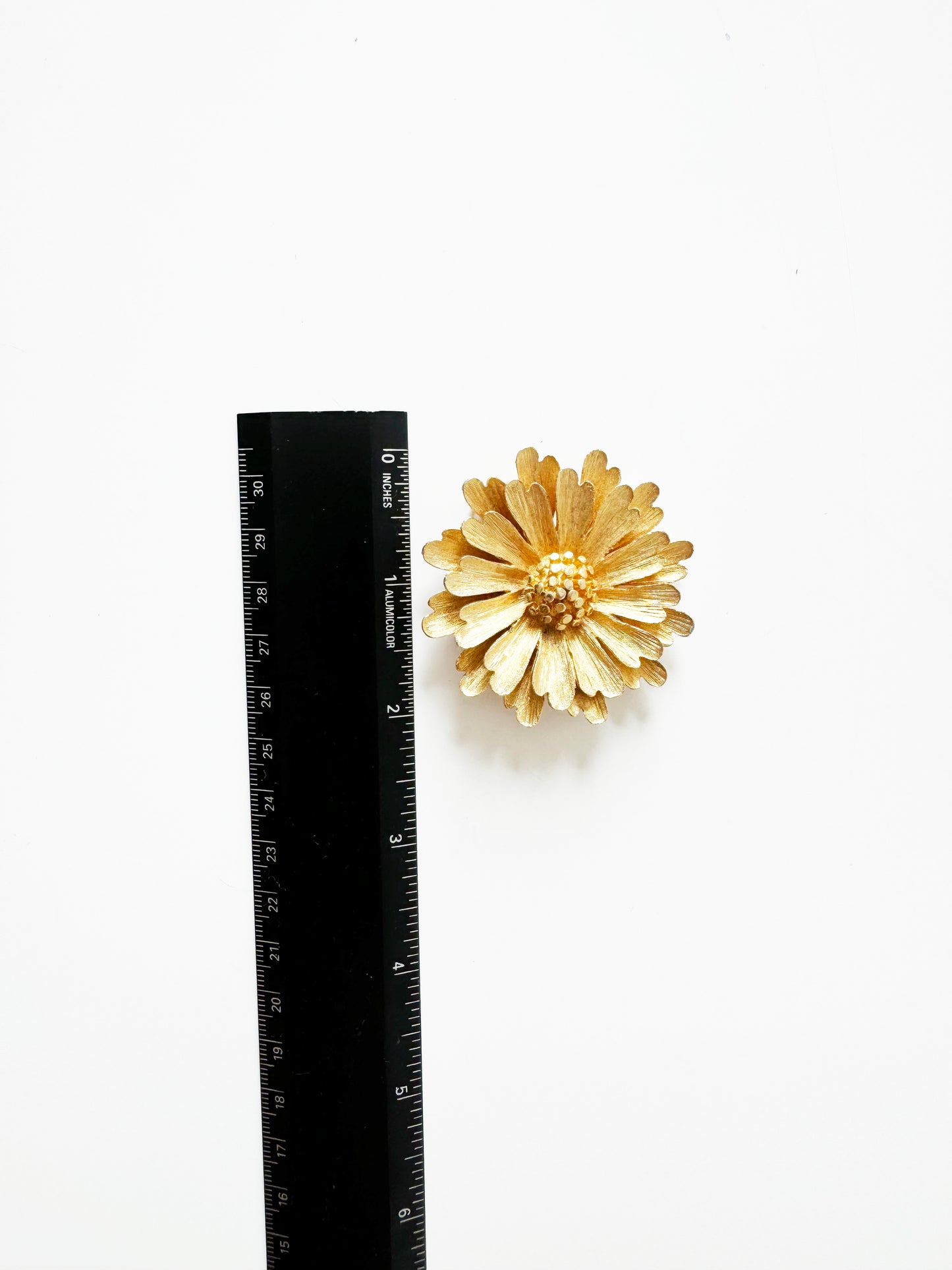 Vintage Gold Large Flower Brooch