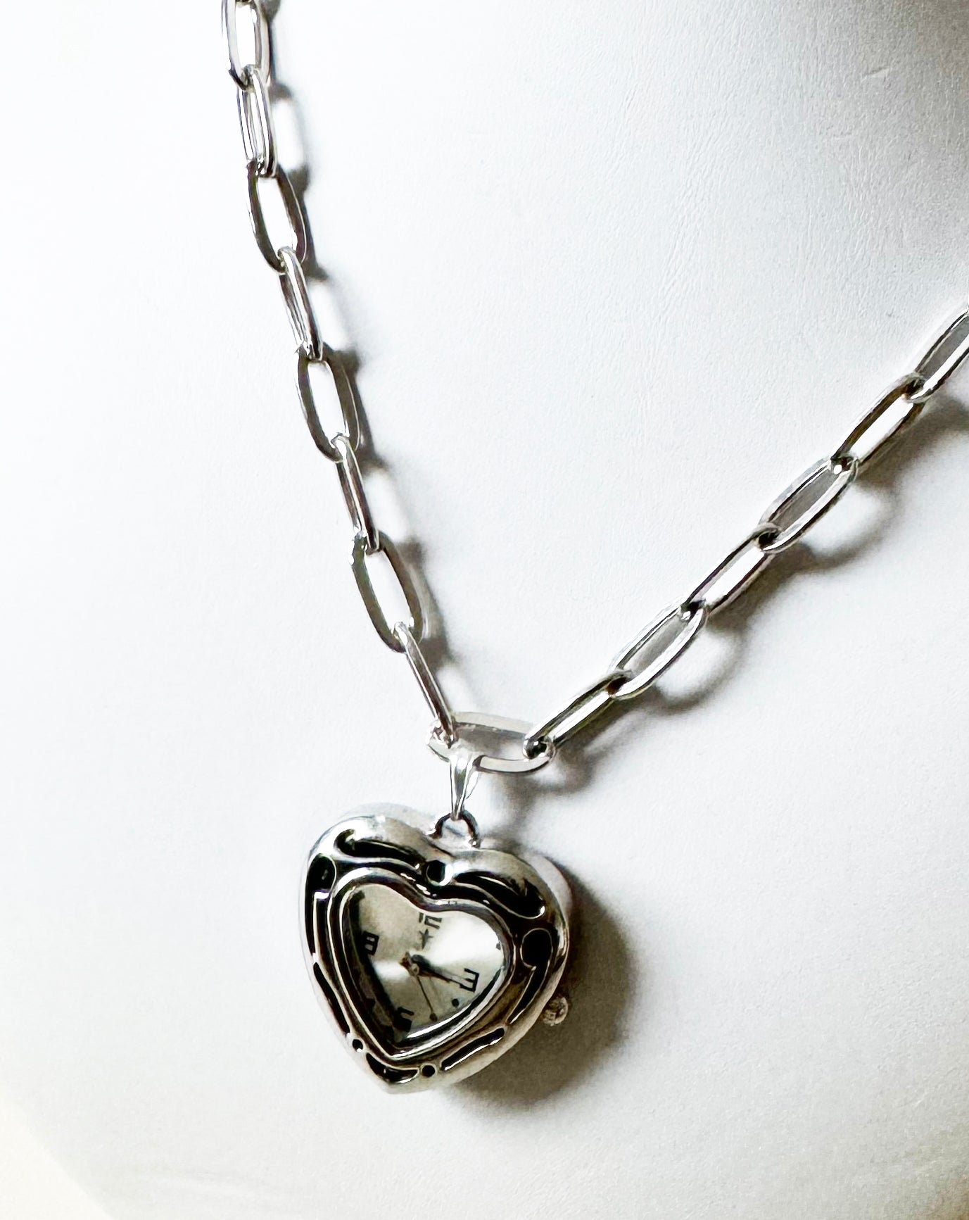 Watch Heart  Necklace | 925 Silver Chain