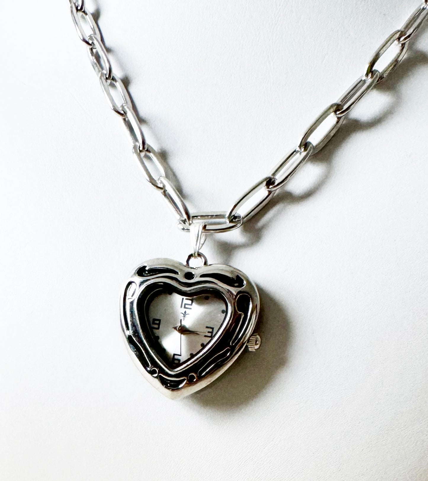 Watch Heart  Necklace | 925 Silver Chain