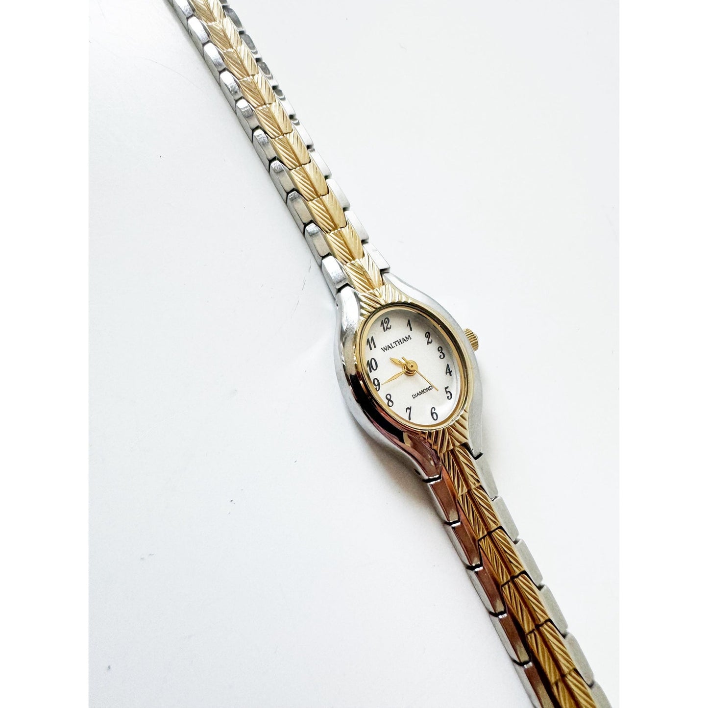 Vintage Small Two Tone Watch with Oval Face | Waltham