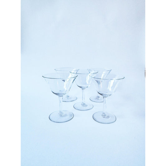 Vintage Clear Petite Light Drinkware Set of 5 | Clear Light Classic Glasses