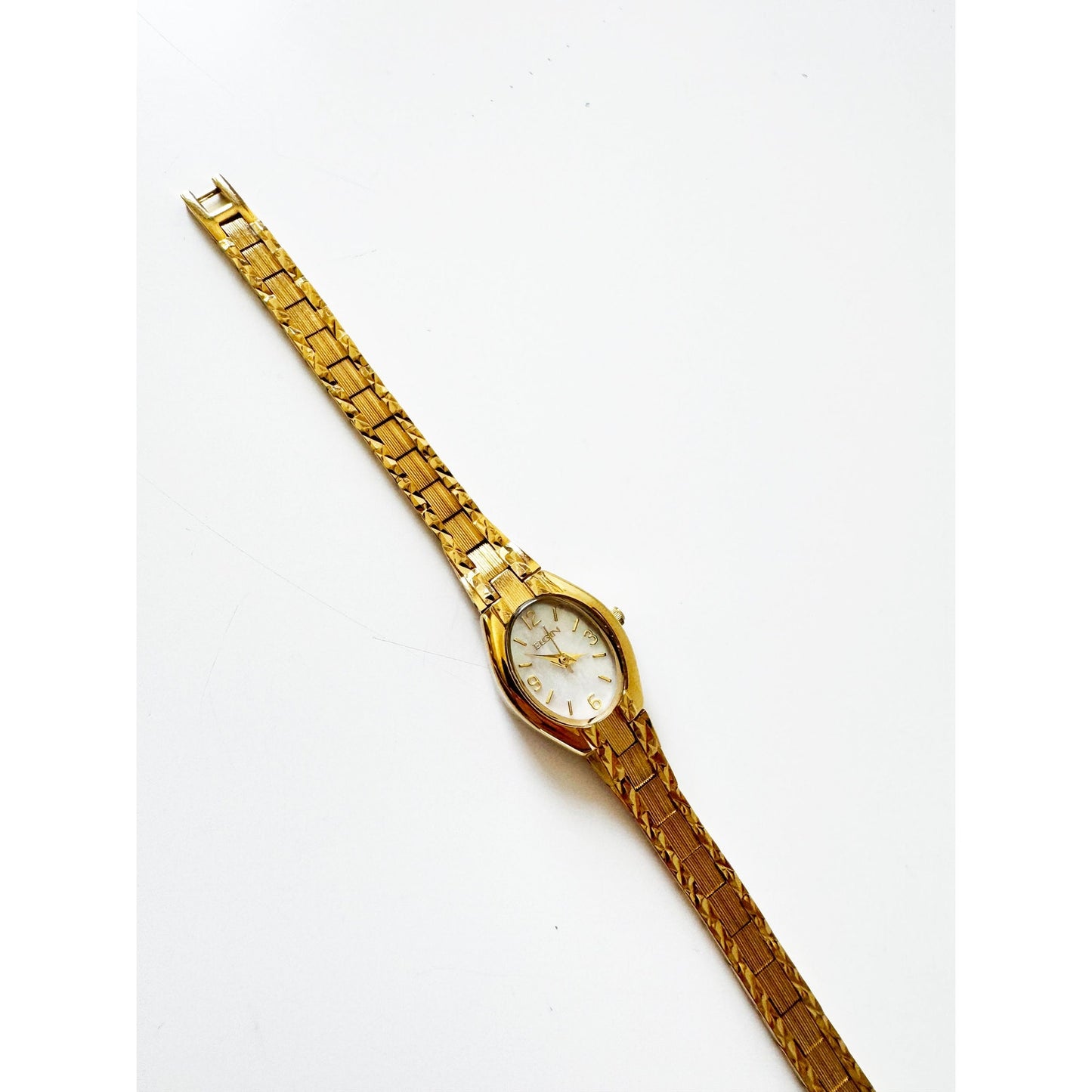 Vintage Small Gold Watch with Oval Face | Elgin