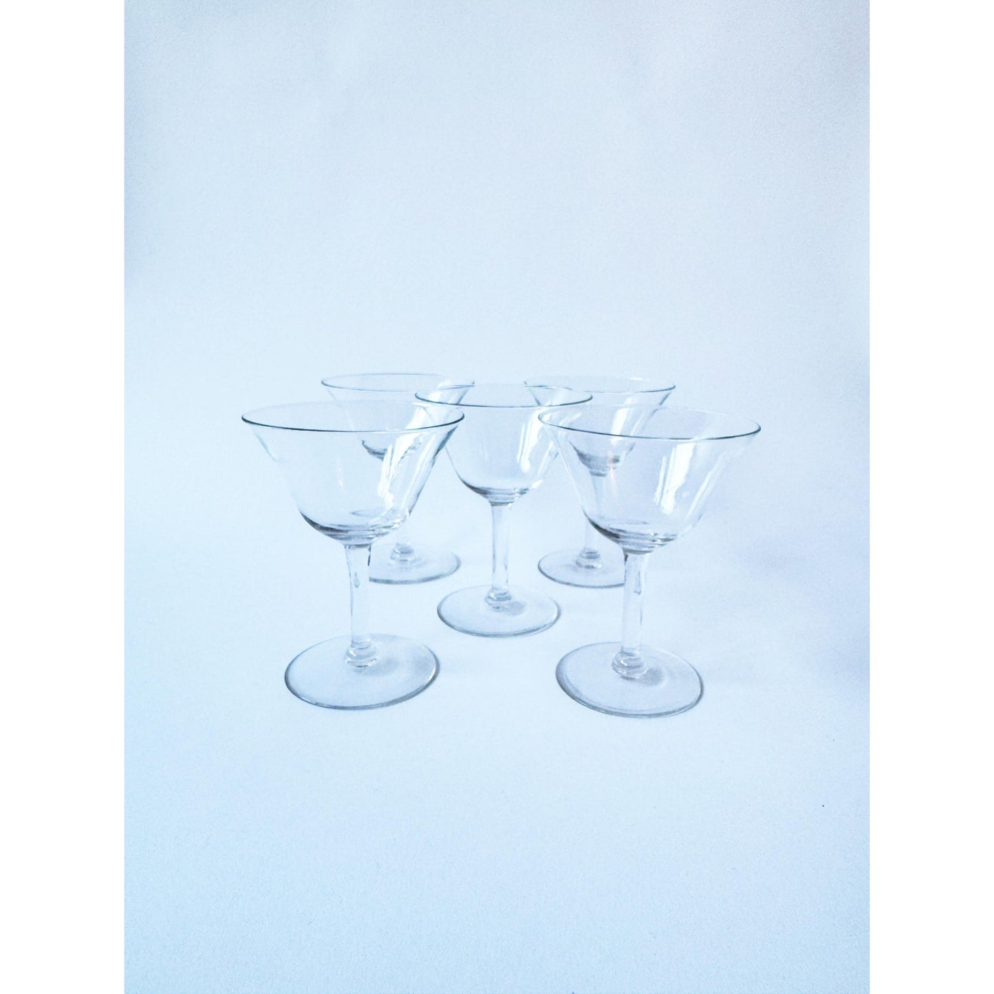 Vintage Clear Petite Light Drinkware Set of 5 | Clear Light Classic Glasses