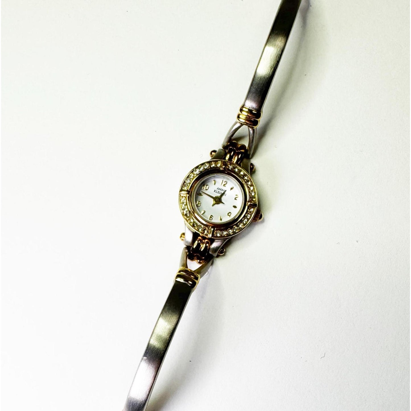 Vintage Small Two Tone Watch with Circular Face | Anne Klein