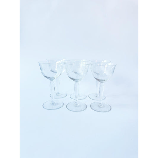 Vintage Clear Petite Light Drink Ware Set of 6 | Clear Classic Glasses