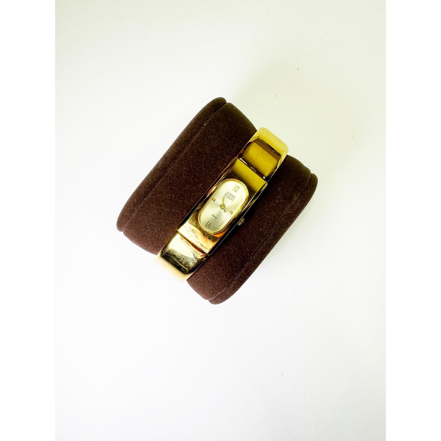 Vintage Small Gold Watch with Rectangular Face | Anne Klein