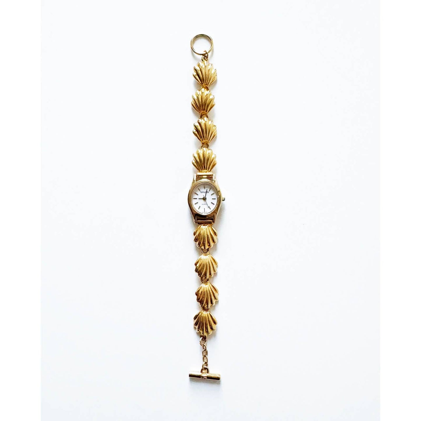 Vintage Gold Bracelet Watch with Shells | Gruen