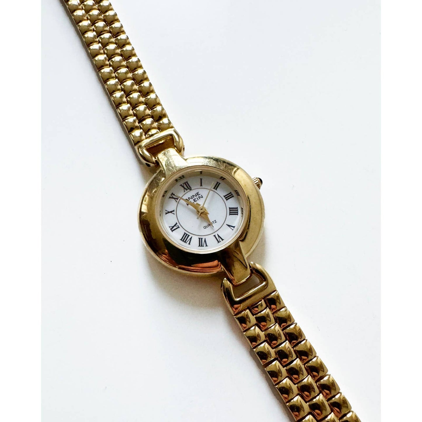 Vintage Gold Watch with Circular Face | Ann Klein