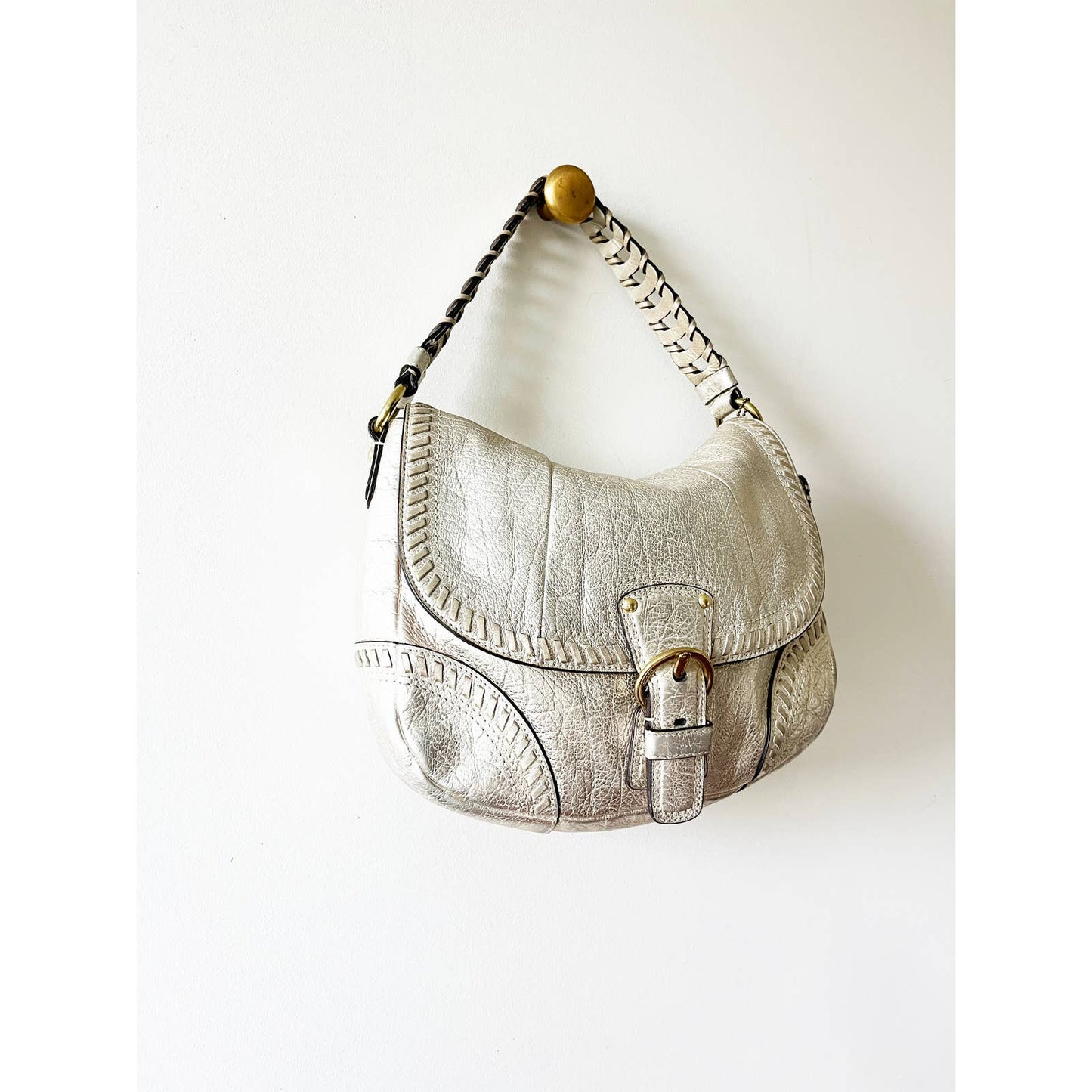 Vintage Y2k Coach Silver Shoulder Bag