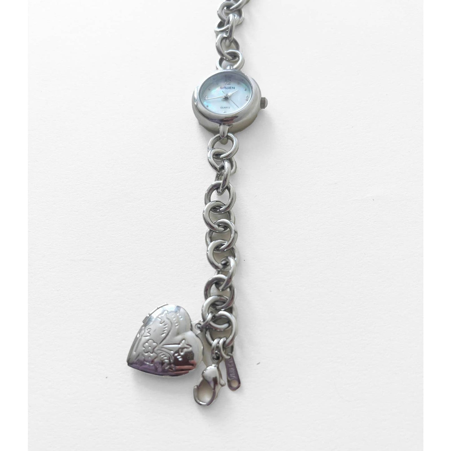 Vintage Silver 90s Watch | Charm Locket Heart | Gruen