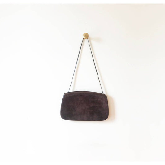 Vintage Brown Suede Clutch