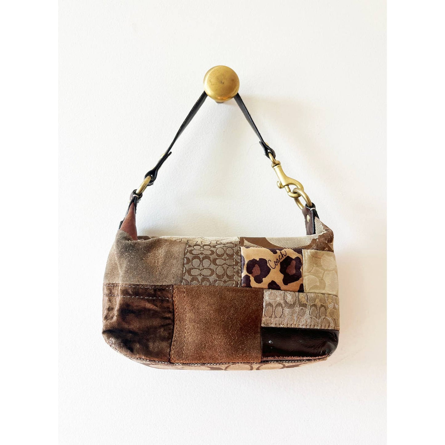 Vintage Y2k Rare Patchwork Coach Mini Handbag